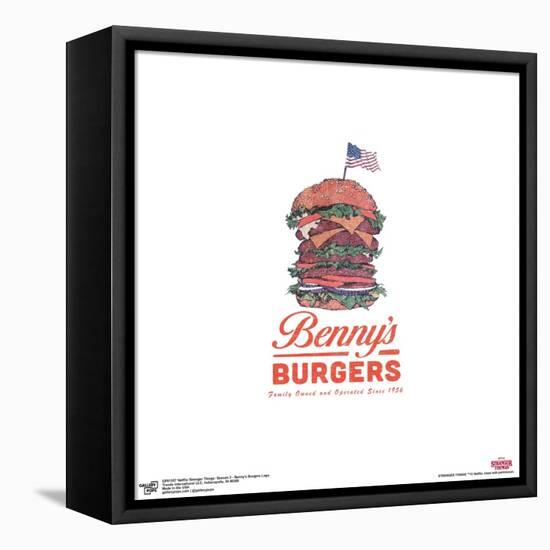 Gallery Pops Netflix Stranger Things: Season 2 - Benny's Burgers Logo Wall Art-Trends International-Framed Stretched Canvas