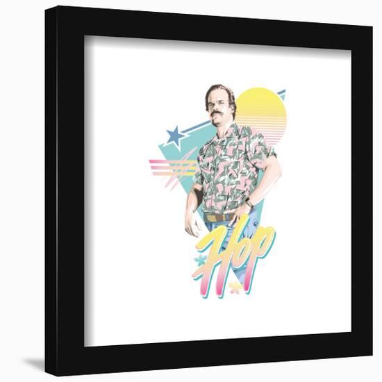 Gallery Pops Netflix Stranger Things: Season 3 - 80s-Style Hopper Graphic Wall Art-Trends International-Framed Gallery Pops