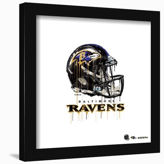 Gallery Pops NFL Baltimore Ravens - Drip Helmet Wall Art-Trends International-Framed Gallery Pops