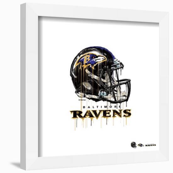 Gallery Pops NFL Baltimore Ravens - Drip Helmet Wall Art-Trends International-Framed Gallery Pops