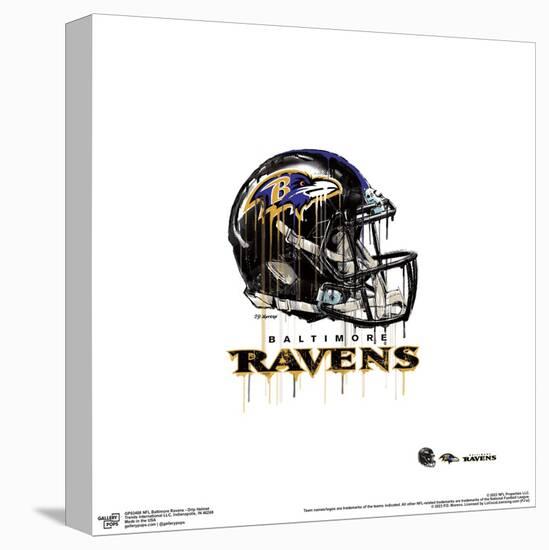 Gallery Pops NFL Baltimore Ravens - Drip Helmet Wall Art-Trends International-Stretched Canvas