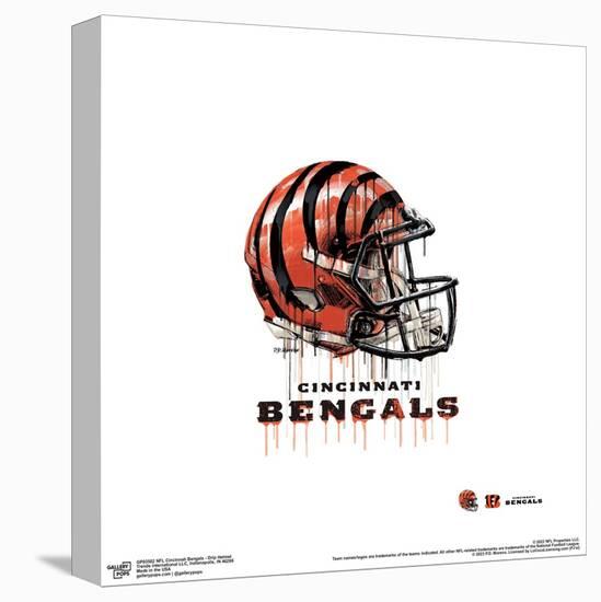 Gallery Pops NFL Cincinnati Bengals - Drip Helmet Wall Art-Trends International-Stretched Canvas