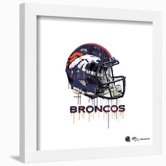 Gallery Pops NFL Denver Broncos - Drip Helmet Wall Art-Trends International-Framed Gallery Pops