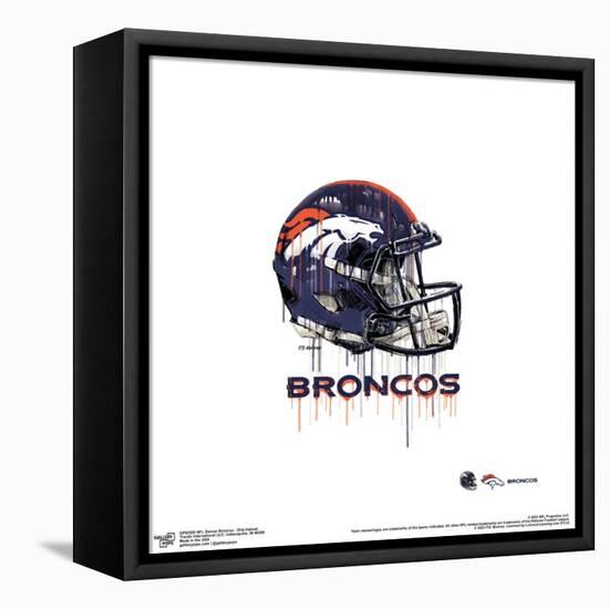 Gallery Pops NFL Denver Broncos - Drip Helmet Wall Art-Trends International-Framed Stretched Canvas