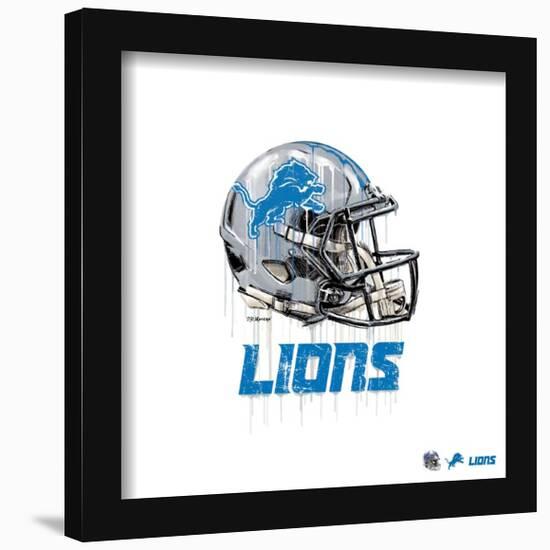 Gallery Pops NFL Detroit Lions - Drip Helmet Wall Art-Trends International-Framed Gallery Pops