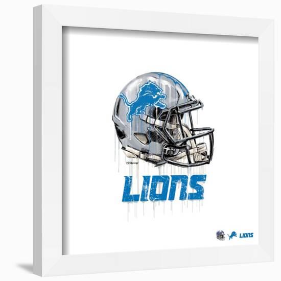 Gallery Pops NFL Detroit Lions - Drip Helmet Wall Art-Trends International-Framed Gallery Pops