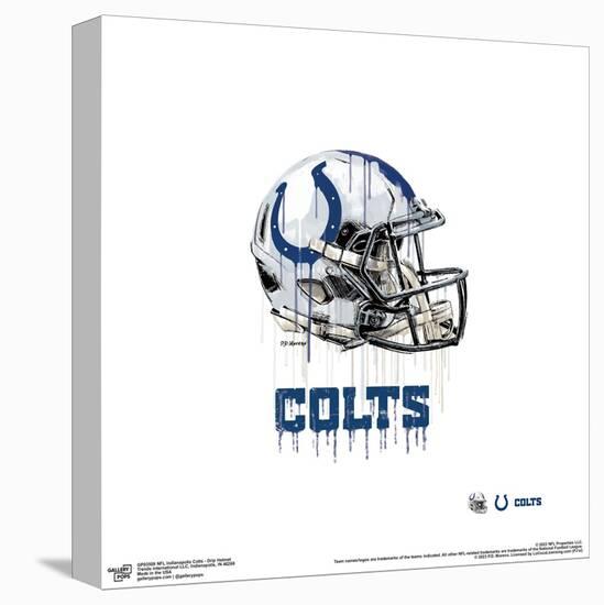 Gallery Pops NFL Indianapolis Colts - Drip Helmet Wall Art-Trends International-Stretched Canvas