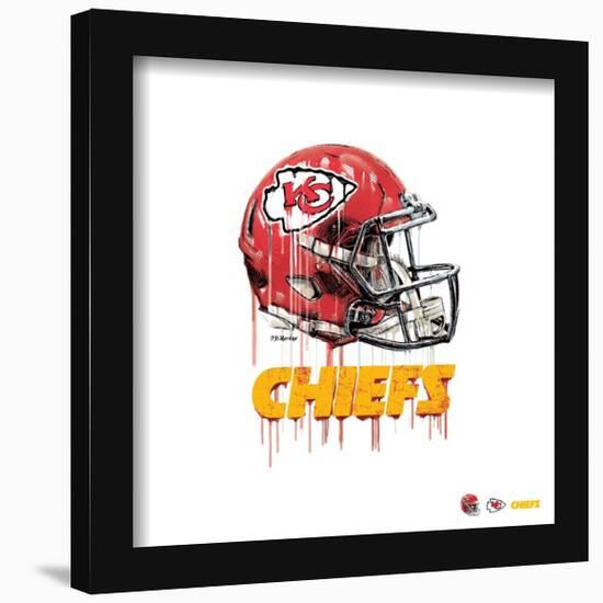 Gallery Pops NFL Kansas City Chiefs - Drip Helmet Wall Art-Trends International-Framed Gallery Pops