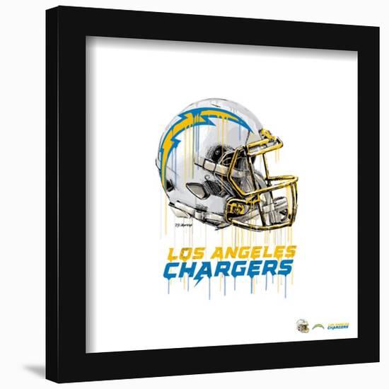 Gallery Pops NFL Los Angeles Chargers - Drip Helmet Wall Art-Trends International-Framed Gallery Pops