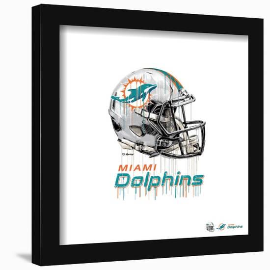 Gallery Pops NFL Miami Dolphins - Drip Helmet Wall Art-Trends International-Framed Gallery Pops