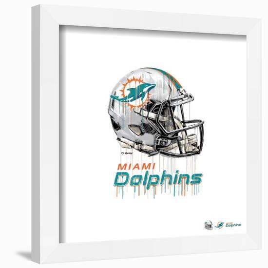 Gallery Pops NFL Miami Dolphins - Drip Helmet Wall Art-Trends International-Framed Gallery Pops