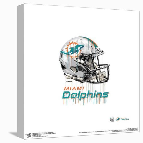 Gallery Pops NFL Miami Dolphins - Drip Helmet Wall Art-Trends International-Stretched Canvas