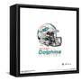 Gallery Pops NFL Miami Dolphins - Drip Helmet Wall Art-Trends International-Framed Stretched Canvas