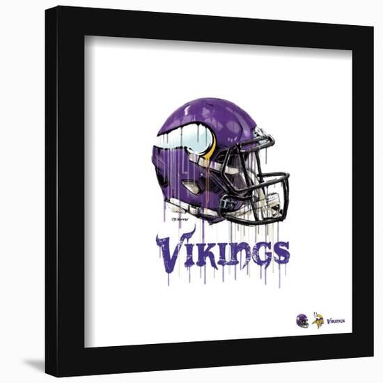 Gallery Pops NFL Minnesota Vikings - Drip Helmet Wall Art-Trends International-Framed Gallery Pops