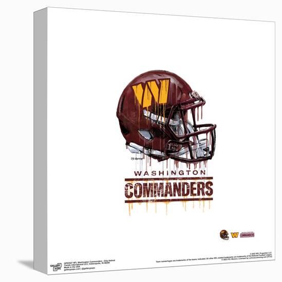 Gallery Pops NFL Washington Commanders - Drip Helmet Wall Art-Trends International-Stretched Canvas