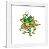 Gallery Pops Nickelodeon Teenage Mutant Ninja Turtles - Group Pizza Party Wall Art-Trends International-Framed Gallery Pops