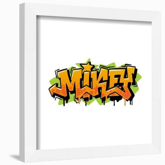 Gallery Pops Nickelodeon Teenage Mutant Ninja Turtles: Mutant Mayhem - Mikey Graffiti Tag Wall Art-Trends International-Framed Gallery Pops