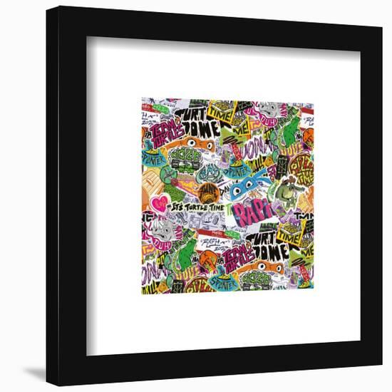 Gallery Pops Nickelodeon Teenage Mutant Ninja Turtles: Mutant Mayhem - Sticker Pattern Wall Art-Trends International-Framed Gallery Pops