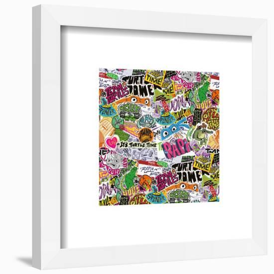 Gallery Pops Nickelodeon Teenage Mutant Ninja Turtles: Mutant Mayhem - Sticker Pattern Wall Art-Trends International-Framed Gallery Pops