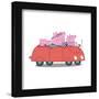 Gallery Pops Peppa Pig - Family Red Car Wall Art-Trends International-Framed Gallery Pops