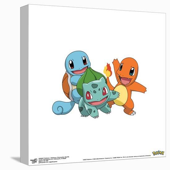 Gallery Pops Pokémon - Bulbasaur, Charmander, Squirtle Wall Art-Trends International-Stretched Canvas