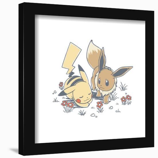 Gallery Pops Pokémon - Daily Sketch Pikachu and Eevee Wall Art-Trends International-Framed Gallery Pops
