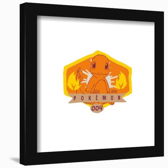 Gallery Pops Pokémon - Peaceful Nature Charmander Badge Artwork Wall Art-Trends International-Framed Gallery Pops
