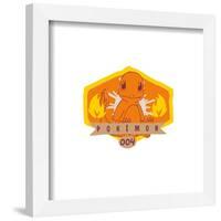 Gallery Pops Pokémon - Peaceful Nature Charmander Badge Artwork Wall Art-Trends International-Framed Gallery Pops