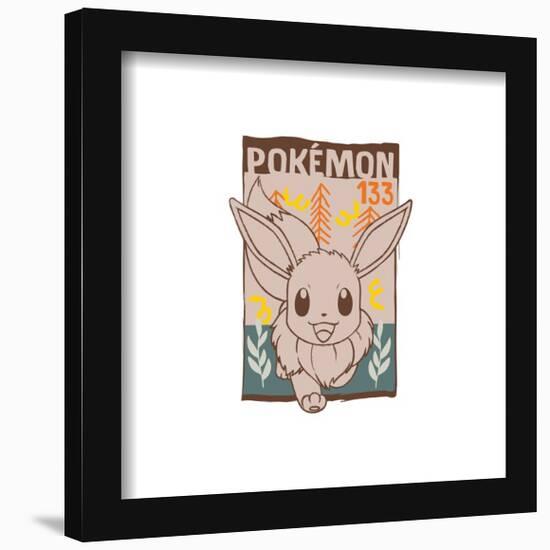 Gallery Pops Pokémon - Peaceful Nature Eevee Badge Artwork Wall Art-Trends International-Framed Gallery Pops