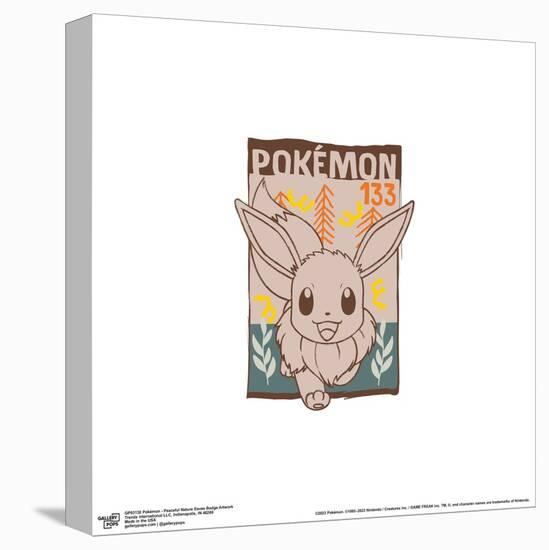 Gallery Pops Pokémon - Peaceful Nature Eevee Badge Artwork Wall Art-Trends International-Stretched Canvas