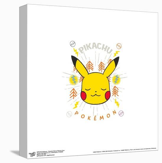 Gallery Pops Pokémon - Peaceful Nature Pikachu Face Wall Art-Trends International-Stretched Canvas