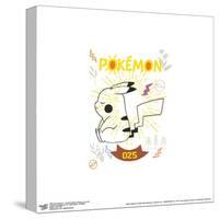 Gallery Pops Pokémon - Peaceful Nature Pikachu Line Art Wall Art-Trends International-Stretched Canvas