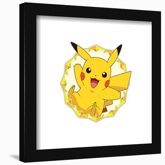 Gallery Pops Pokémon - Pikachu Sparkle Badge Wall Art-Trends International-Framed Gallery Pops