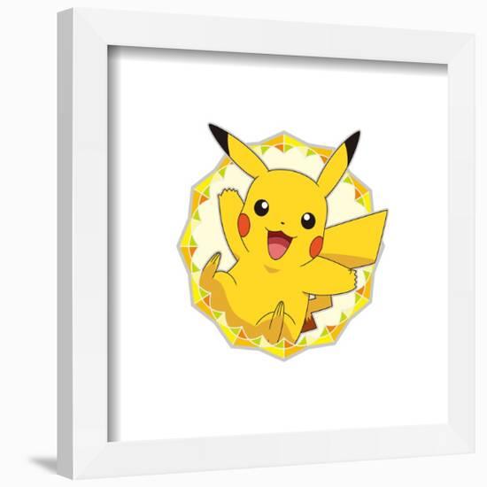 Gallery Pops Pokémon - Pikachu Sparkle Badge Wall Art-Trends International-Framed Gallery Pops