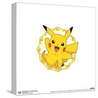 Gallery Pops Pokémon - Pikachu Sparkle Badge Wall Art-Trends International-Stretched Canvas