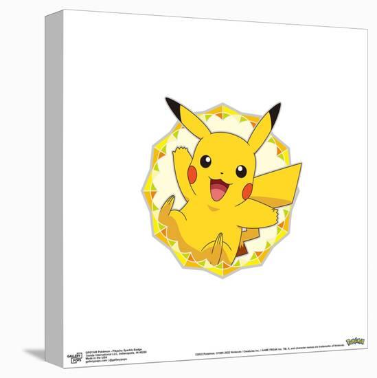 Gallery Pops Pokémon - Pikachu Sparkle Badge Wall Art-Trends International-Stretched Canvas
