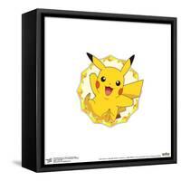 Gallery Pops Pokémon - Pikachu Sparkle Badge Wall Art-Trends International-Framed Stretched Canvas