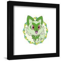 Gallery Pops Pokémon - Sprigatito Sparkle Badge Wall Art-Trends International-Framed Gallery Pops