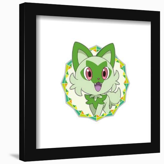 Gallery Pops Pokémon - Sprigatito Sparkle Badge Wall Art-Trends International-Framed Gallery Pops