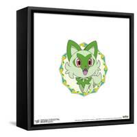 Gallery Pops Pokémon - Sprigatito Sparkle Badge Wall Art-Trends International-Framed Stretched Canvas