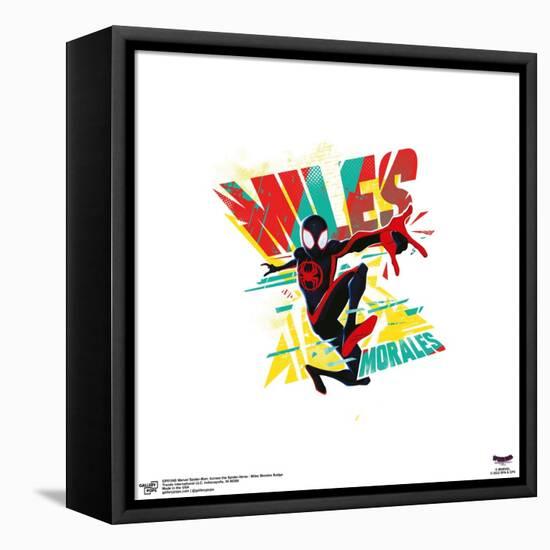 Gallery Pops Spider-Man: Across the Spider-Verse - Miles Morales Badge Wall Art-Trends International-Framed Stretched Canvas