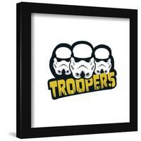 Gallery Pops Star Wars - Dark Side Distressed Stormtrooper Logo Wall Art-Trends International-Framed Gallery Pops