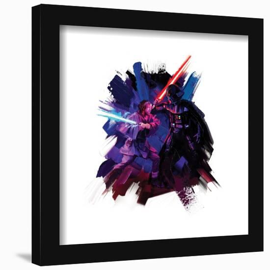 Gallery Pops Star Wars: Obi-Wan Kenobi - Darth Vader Saber Fight Badge Wall Art-Trends International-Framed Gallery Pops