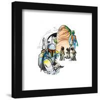 Gallery Pops Star Wars: Saga - Bounty Hunter Character Collage Wall Art-Trends International-Framed Gallery Pops