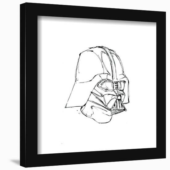 Gallery Pops Star Wars: Saga - Monochrome Darth Vader Helmet Wall Art-Trends International-Framed Gallery Pops