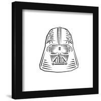 Gallery Pops Star Wars: Saga - Monochrome Woodcut Darth Vader Helmet Wall Art-Trends International-Framed Gallery Pops