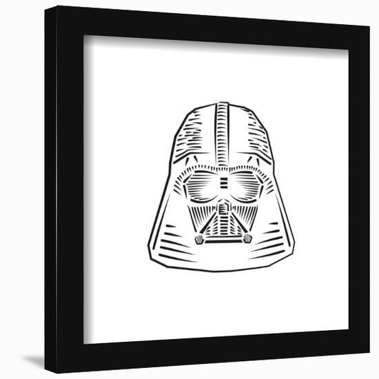 Gallery Pops Star Wars: Saga - Monochrome Woodcut Darth Vader Helmet Wall Art-Trends International-Framed Gallery Pops