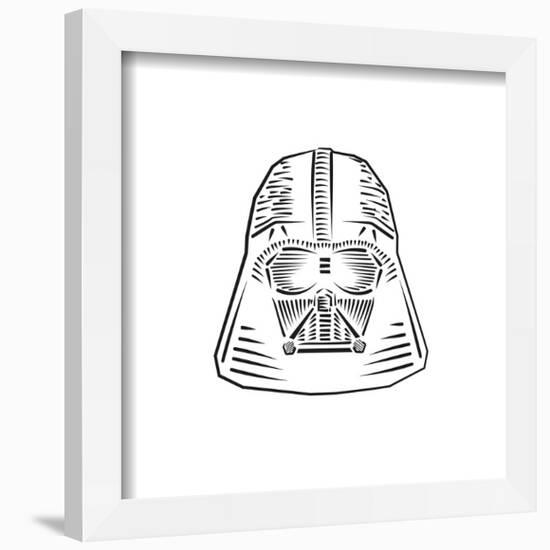 Gallery Pops Star Wars: Saga - Monochrome Woodcut Darth Vader Helmet Wall Art-Trends International-Framed Gallery Pops