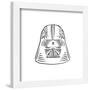 Gallery Pops Star Wars: Saga - Monochrome Woodcut Darth Vader Helmet Wall Art-Trends International-Framed Gallery Pops