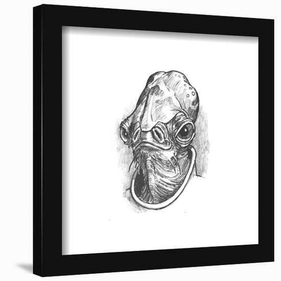 Gallery Pops Star Wars: Saga - Return of the Jedi Admiral Ackbar Sketch Wall Art-Trends International-Framed Gallery Pops